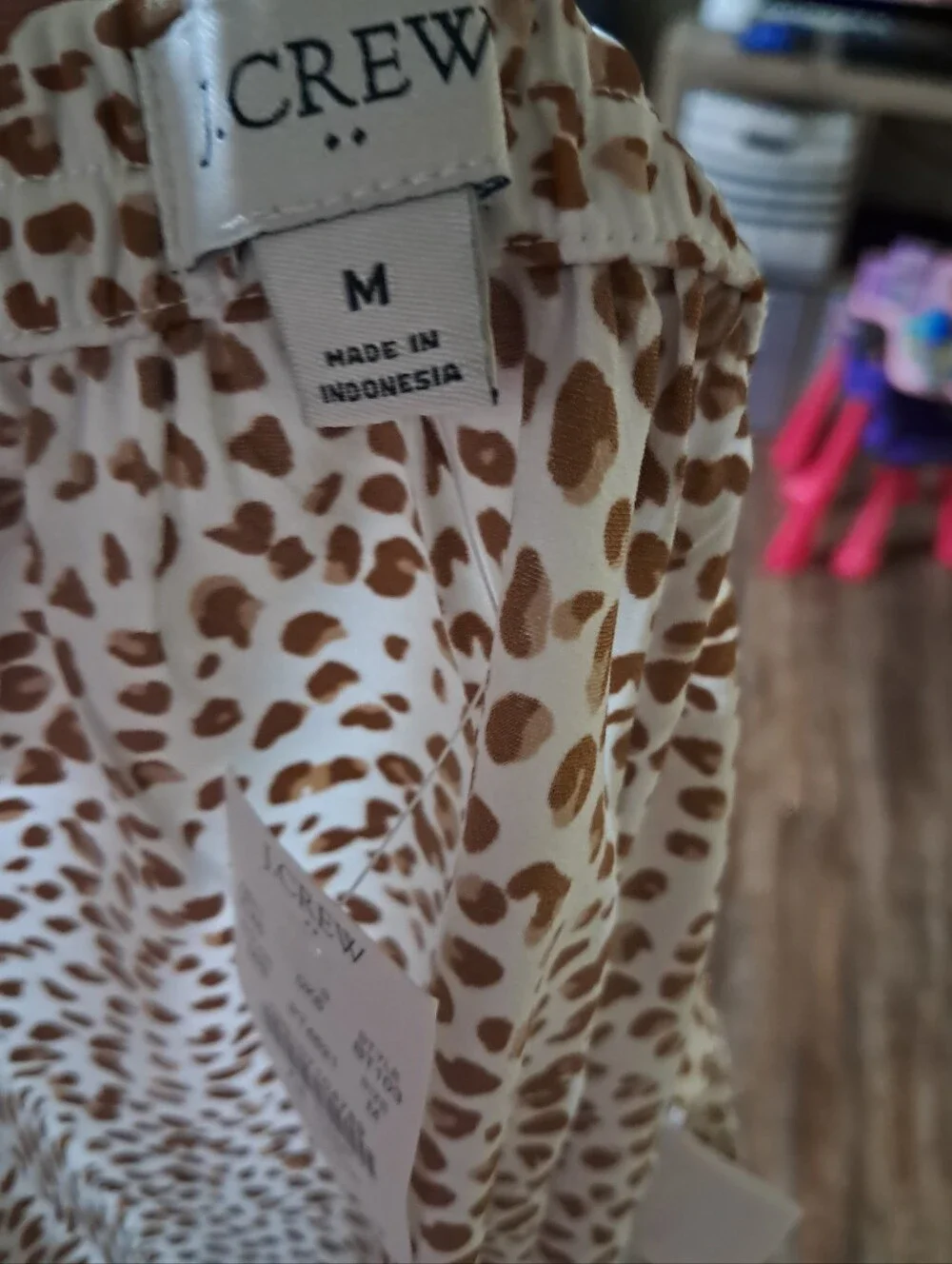 J. Crew Factory A-line Printed Bias Slip Midi Skirt Leopard Spots Sz. M